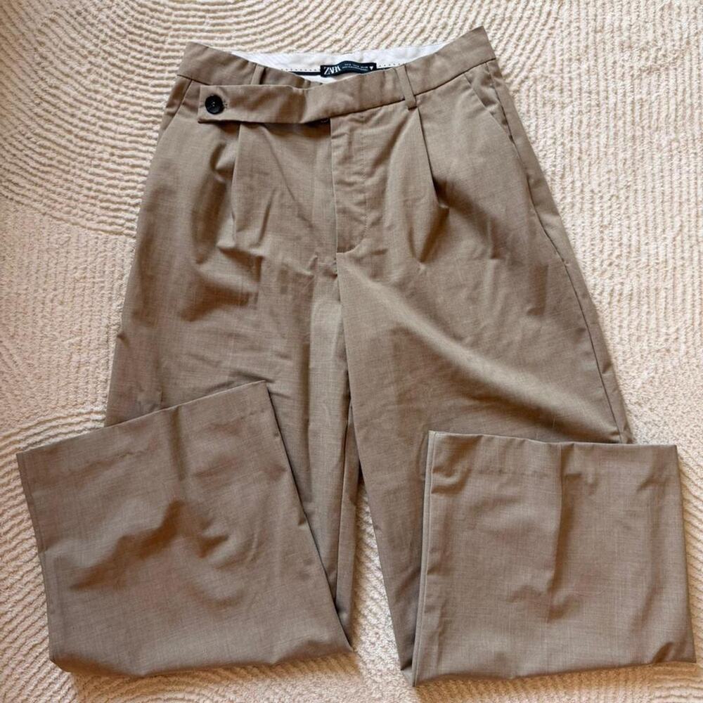 Zara tan wide leg trousers - Picture 2 of 4